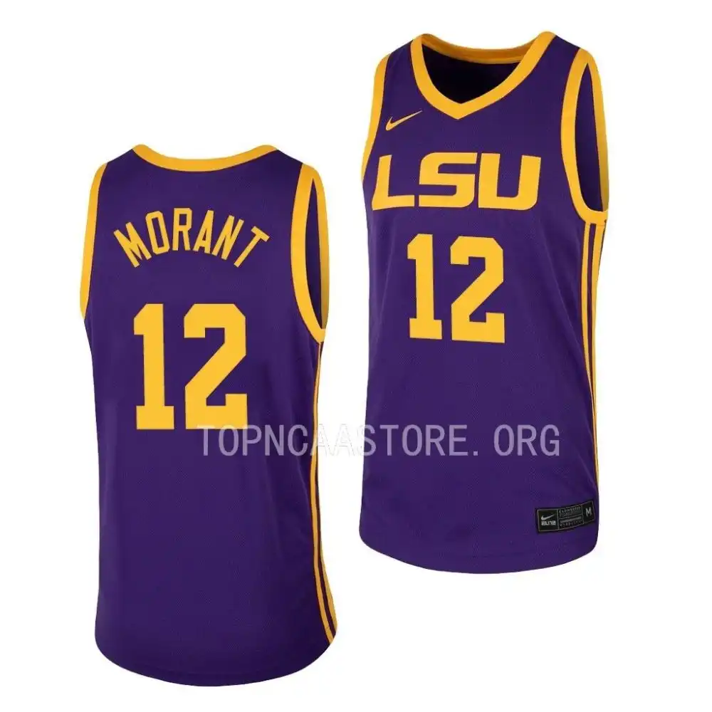 Men's LSU Tigers Ja Morant #12 Purple NCAA Basketball Jersey